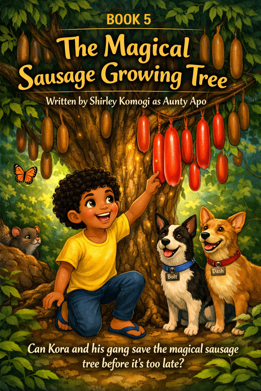 Book 5 cover for The Magical Sausage Growing Tree by Aunty Apo